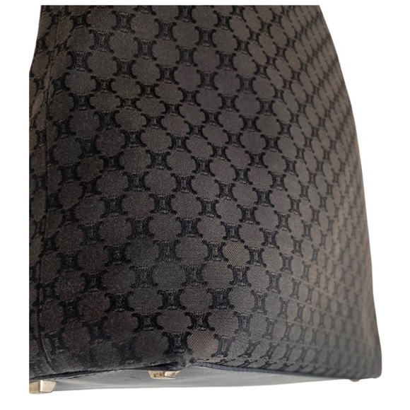 Authentic Elegant Vintage Celine Monogram Fabric Tote Bag, Brown & Black Putse - Picture 10 of 10